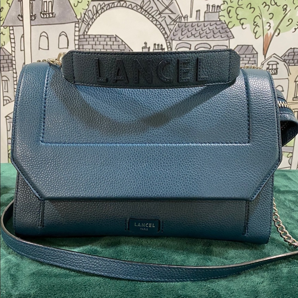 NINON de LANCEL MEDIUM in Petrol blue.